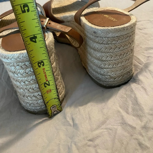 Antonio Melani Brown Espadrilles Sandals Platform Size 8 Heels Summer Neutral - Picture 5 of 6